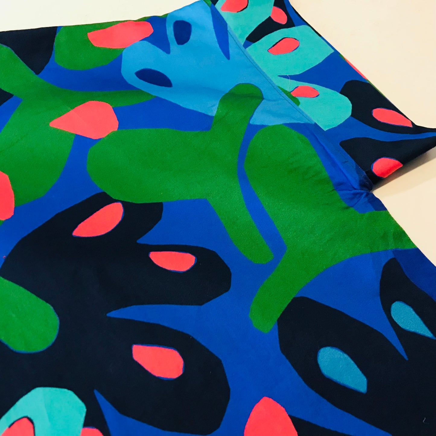 Handmade Women’s Box Top - Bright Abstract Flowers (S/M)