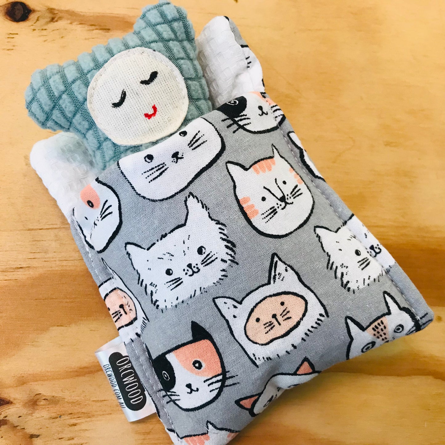 Handmade OOAK Mini Sleepy Bear with Sleeping Bag