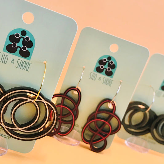 Art Deco Acrylic Earrings - Scribbles (large)