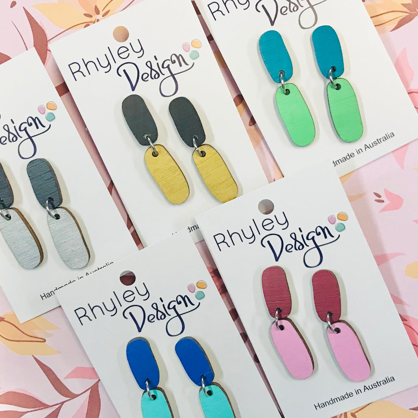 Two Piece Wood Drop Statement Earrings