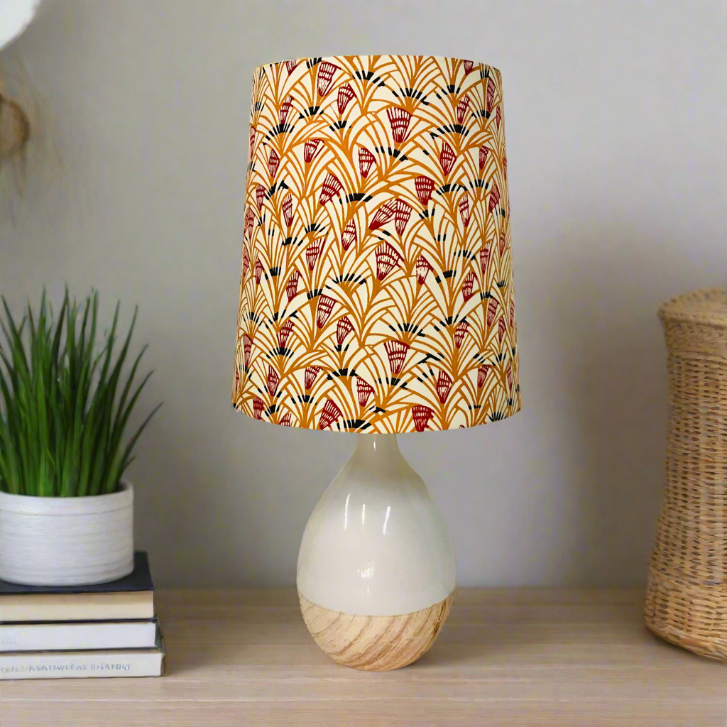 Custom Lamp Shade only - Mustard Red Reeds