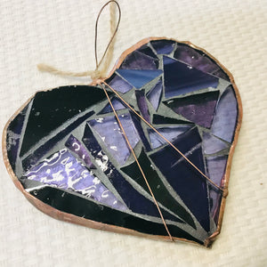Handmade Glass Suncatcher - Purple Heart
