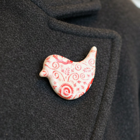 Handcrafted Pottery Birdy Brooches