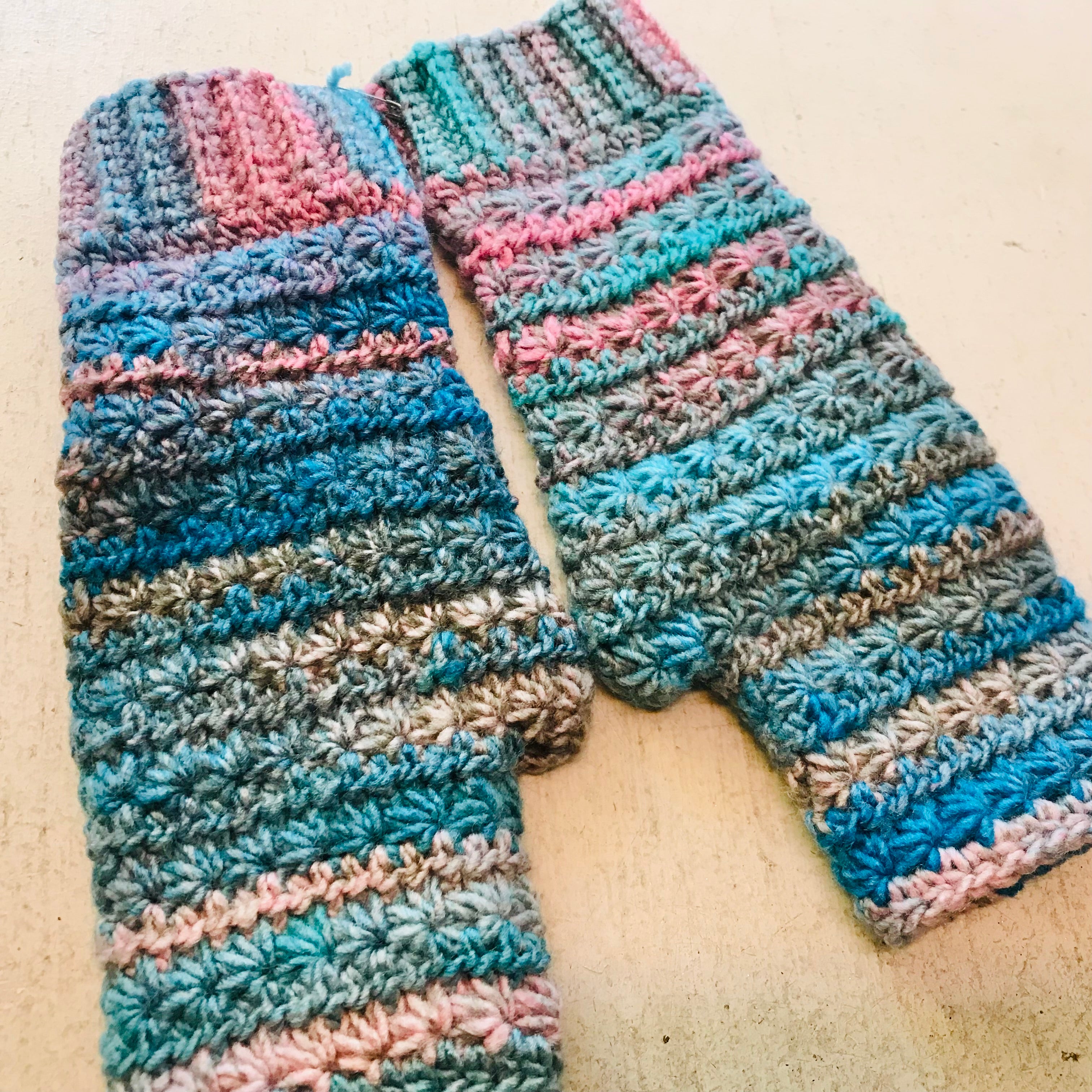 Crochet fingerless gloves - various colours