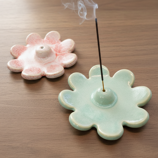 Ceramic Handthrown Flower Incense Holders
