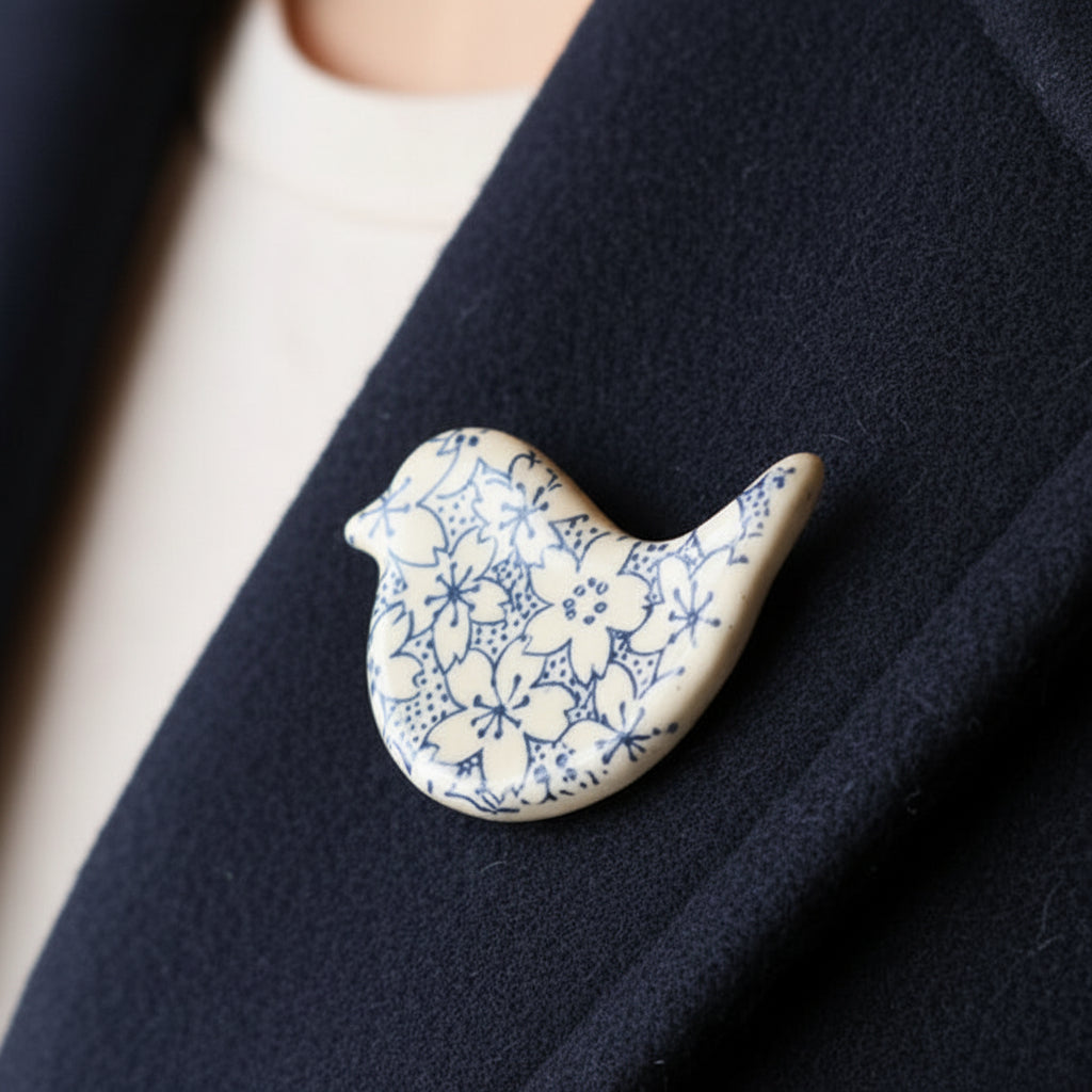 Handcrafted Pottery Birdy Brooches