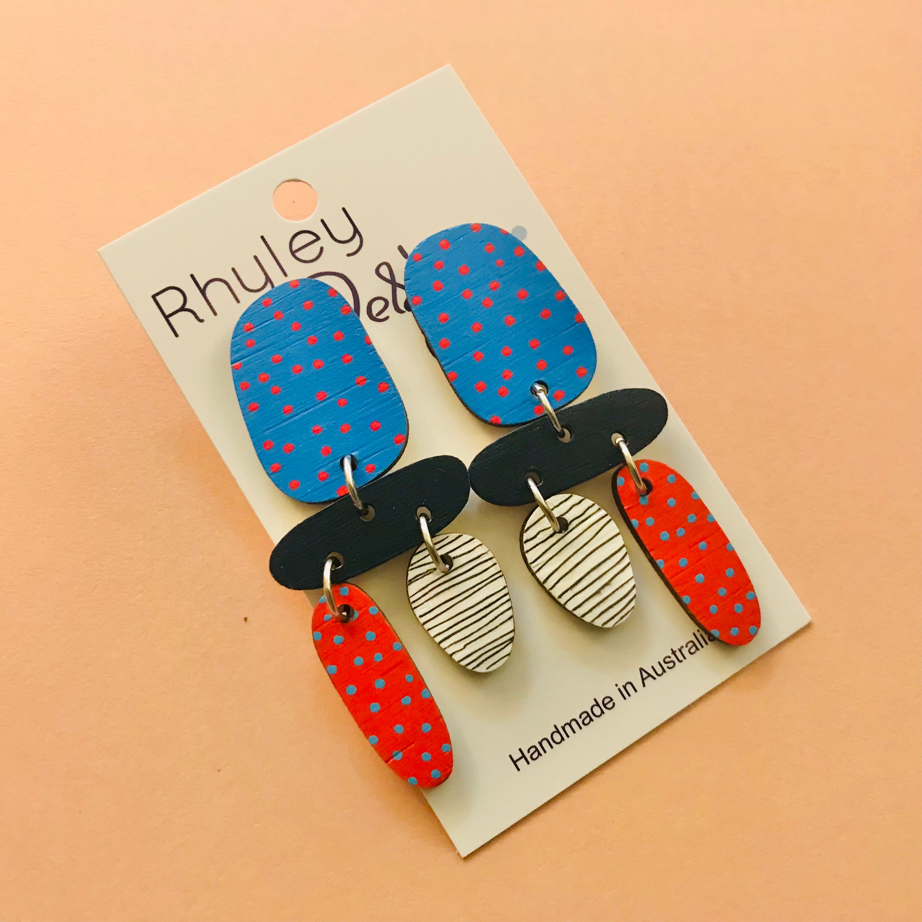 Handpainted Organic Shape Dangles