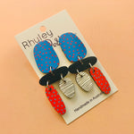 Handpainted Organic Shape Dangles
