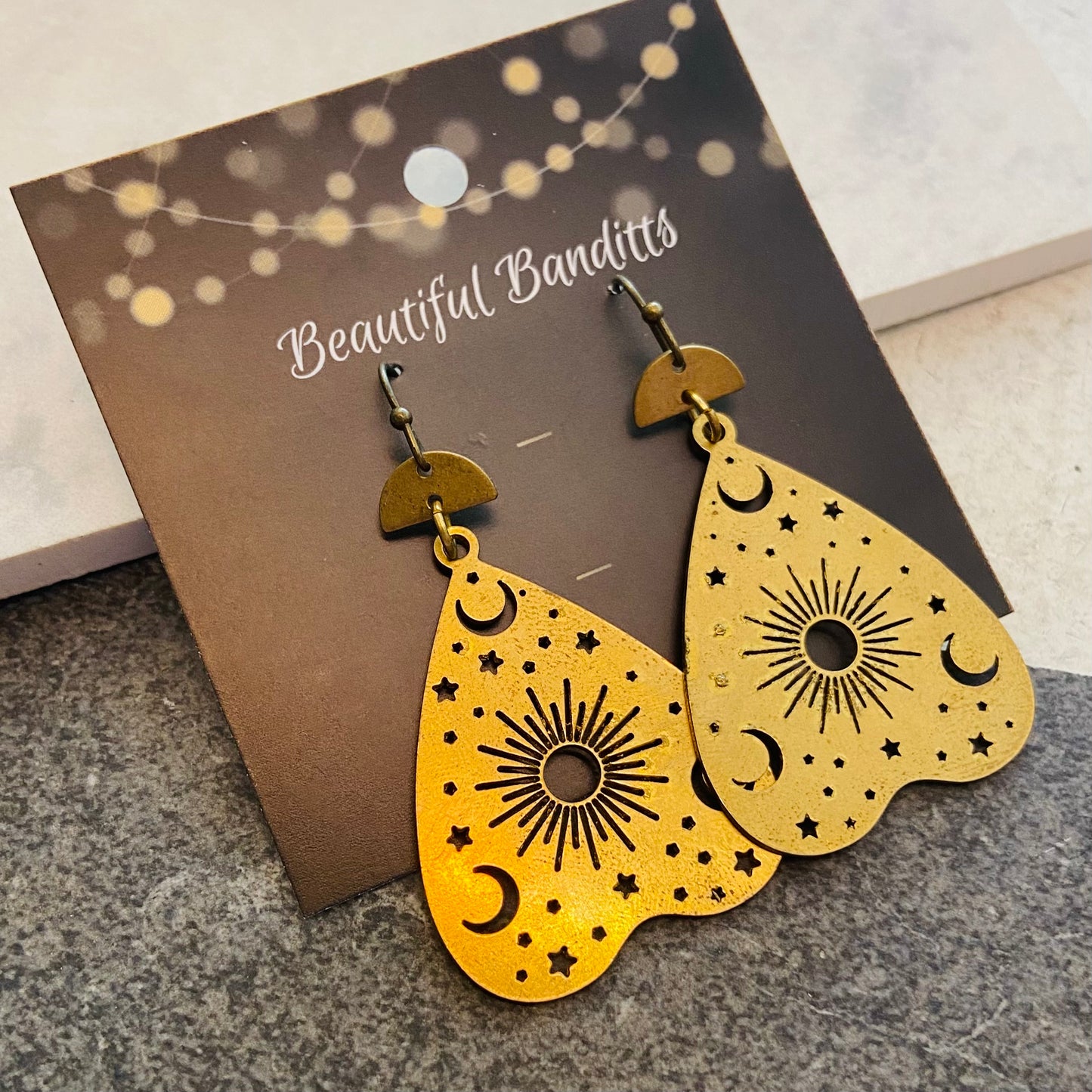 Mixed Metal and Resin Earrings - small