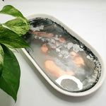 Alcohol Ink Detail Porcelain Oval Tray