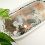 Alcohol Ink Detail Porcelain & Bamboo Oval Tray