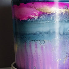 Alcohol Ink planter pot with tray - POT #20