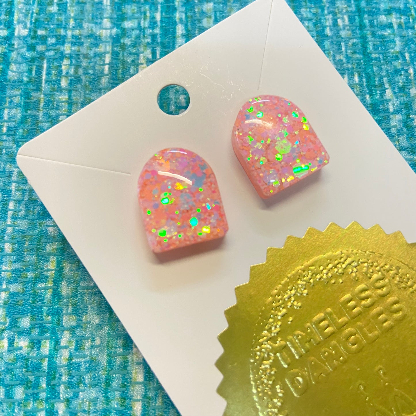 Novelty Resin Sparkle Stud Earrings