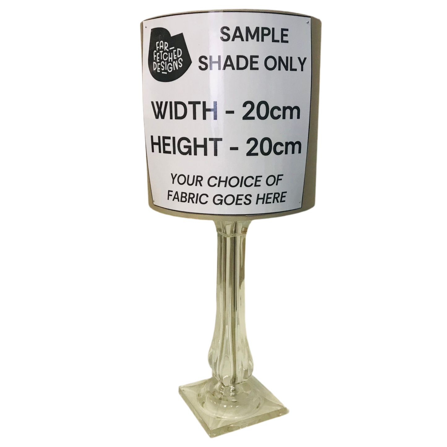 Lamp Base Only - Clear Resin Column Table Lamp
