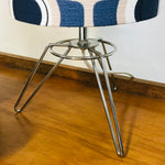 Barkcloth Blue Orb Rocket Column Lamp