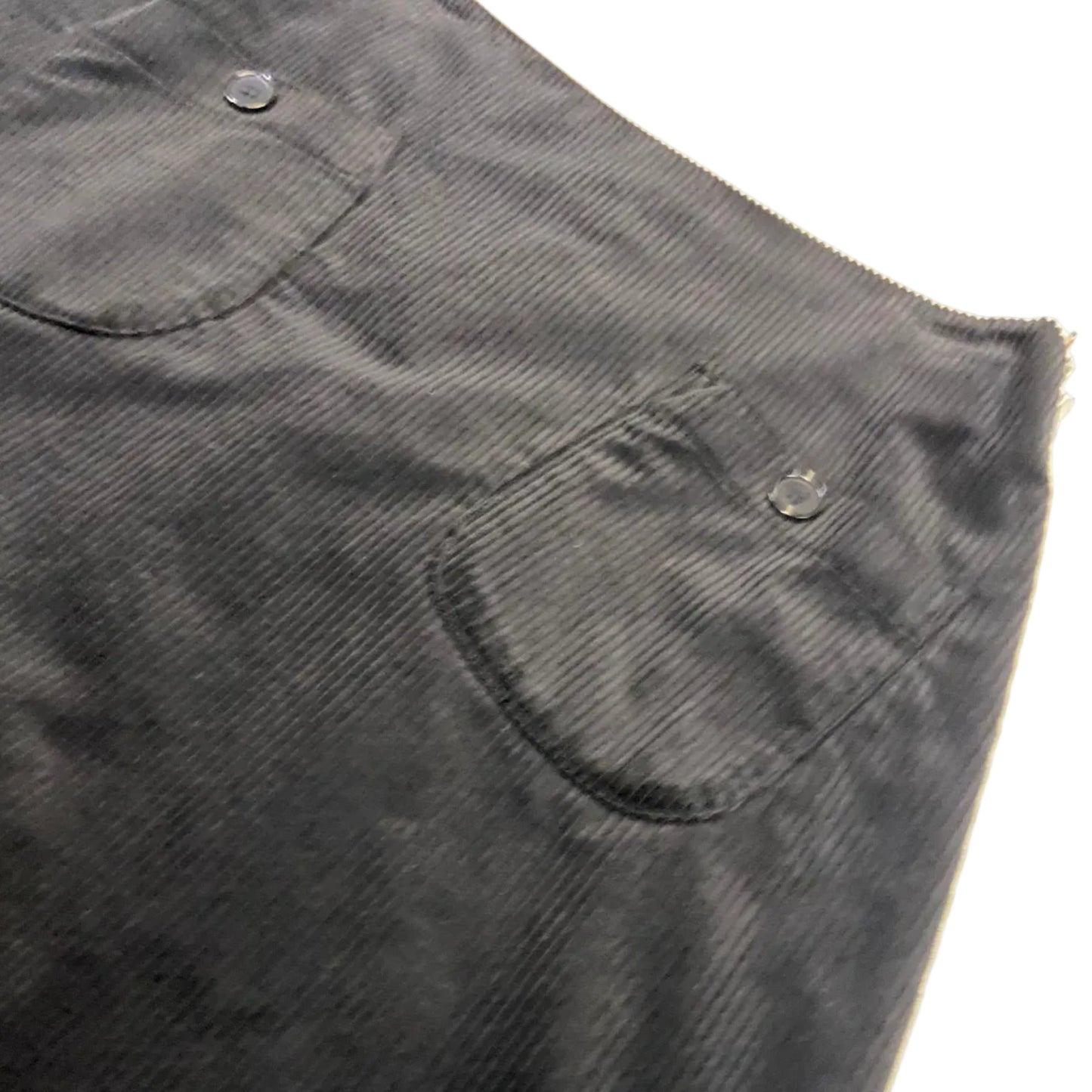 Women's Handmade Corduroy Pocket Skirt - Black