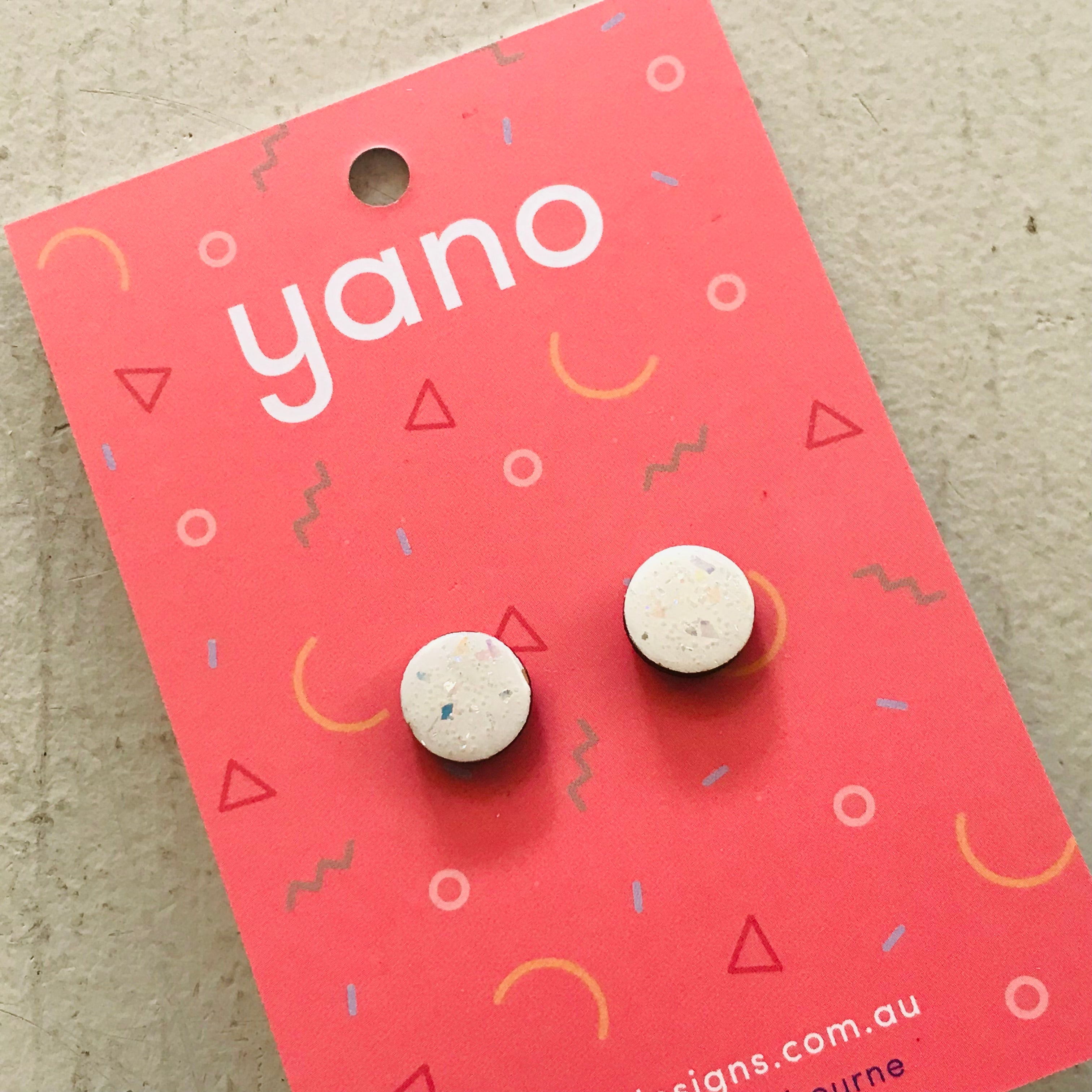 Round Laser Cut Timber Stud Earrings