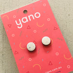 Round Laser Cut Timber Stud Earrings