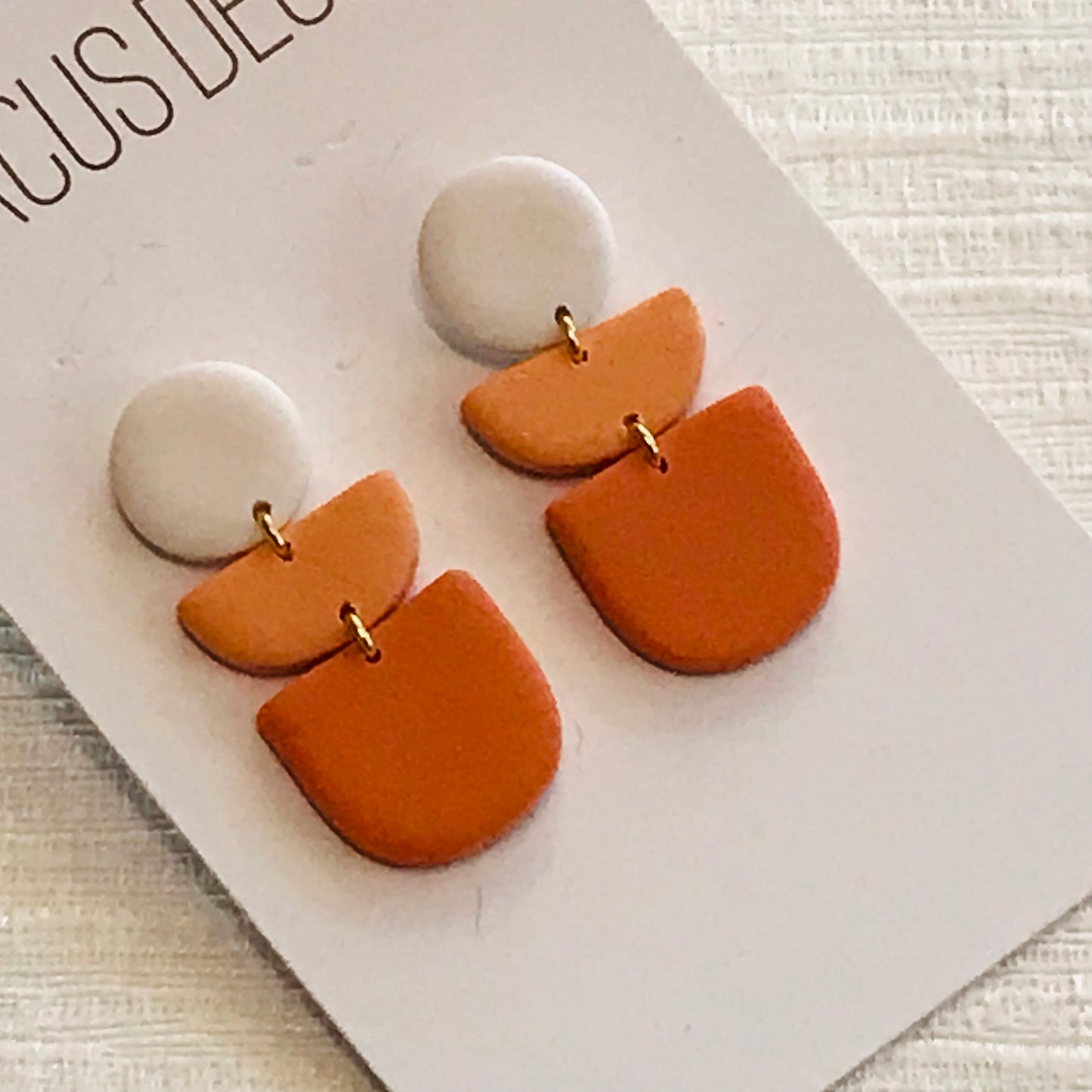 Handmade Polymer Clay Earrings - Mini Arch Drop