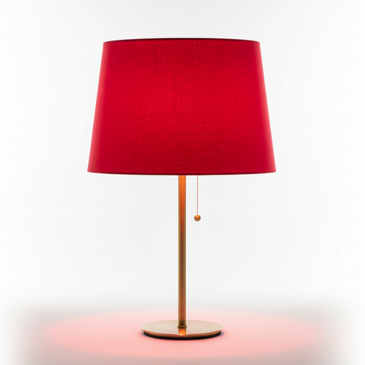 Custom Lamp Shade only - Basics - Linen / Chilli Red