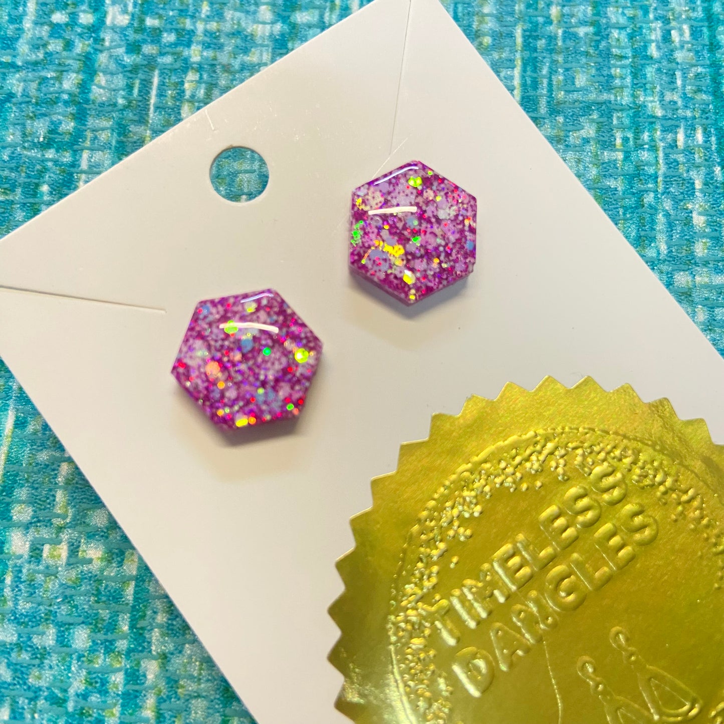 Novelty Resin Sparkle Stud Earrings
