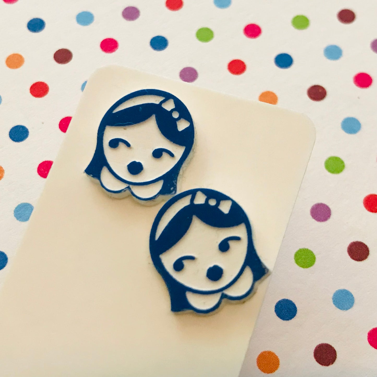 Novelty Studs Earrings - Graphic Acrylic