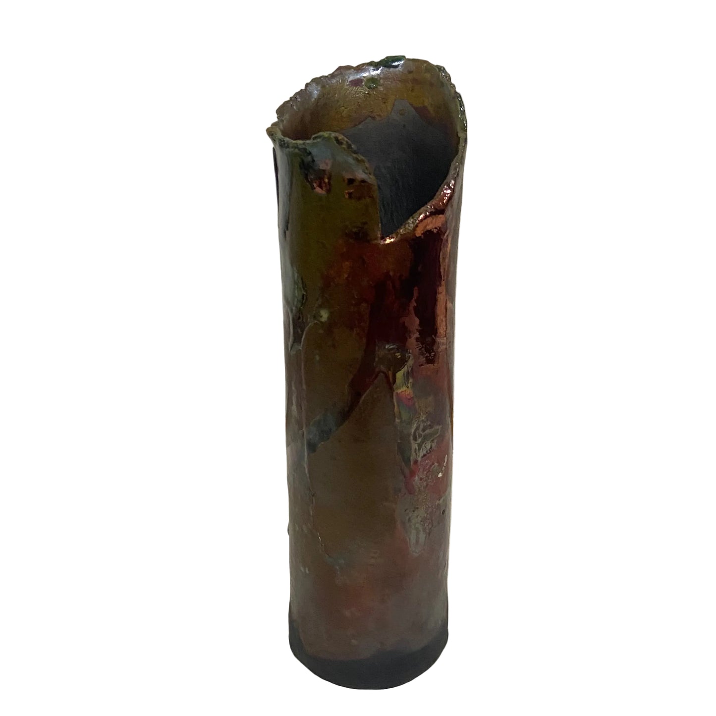 Raku Decorative Vase - Copper Glaze