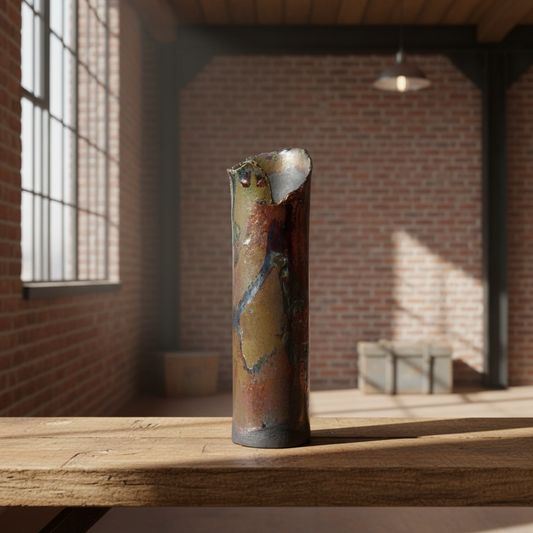 Raku Decorative Vase - Copper Glaze