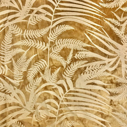 Custom Lamp Shade only - Mustard Velour Ferns
