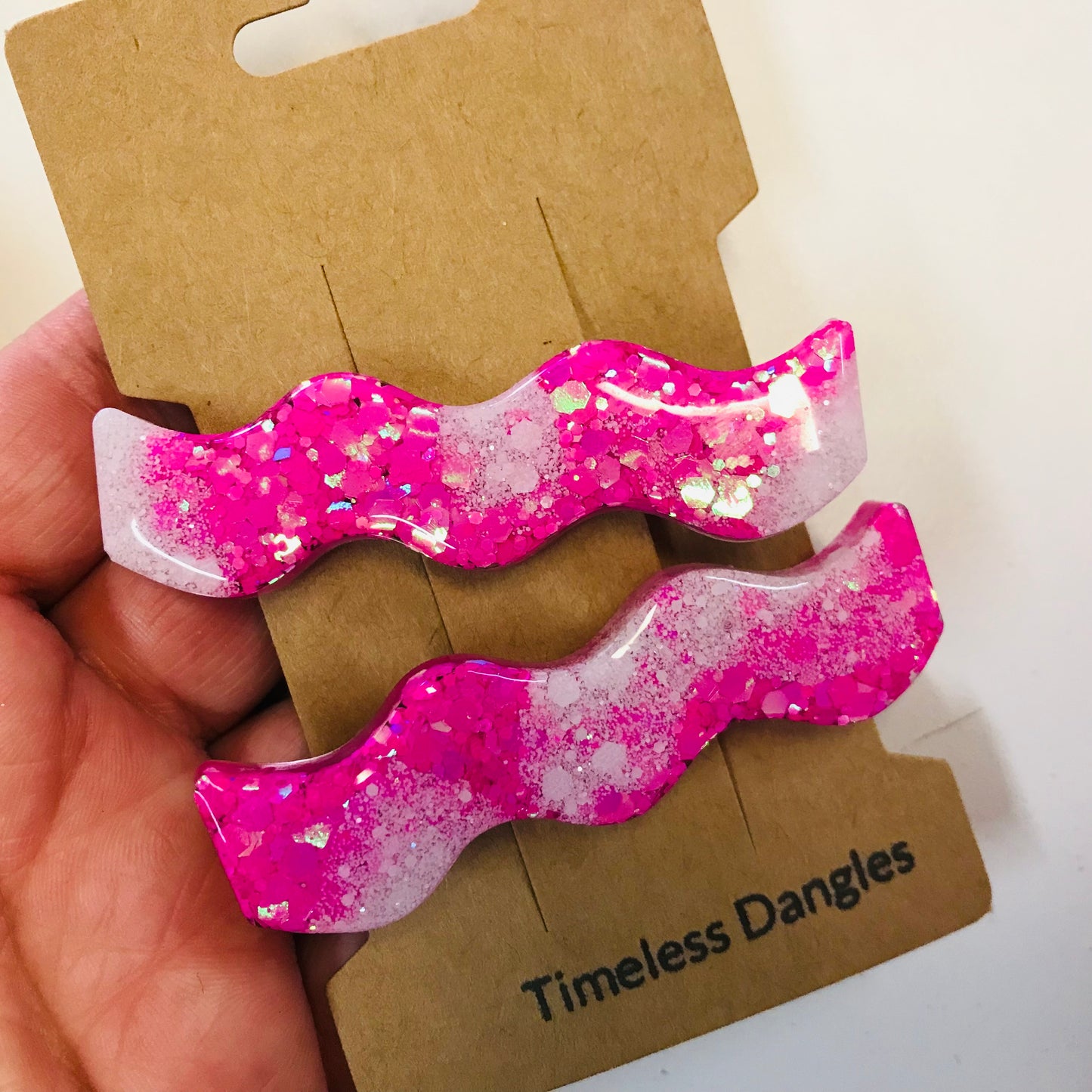 Resin Sparkle Hair Clips - Set of 2