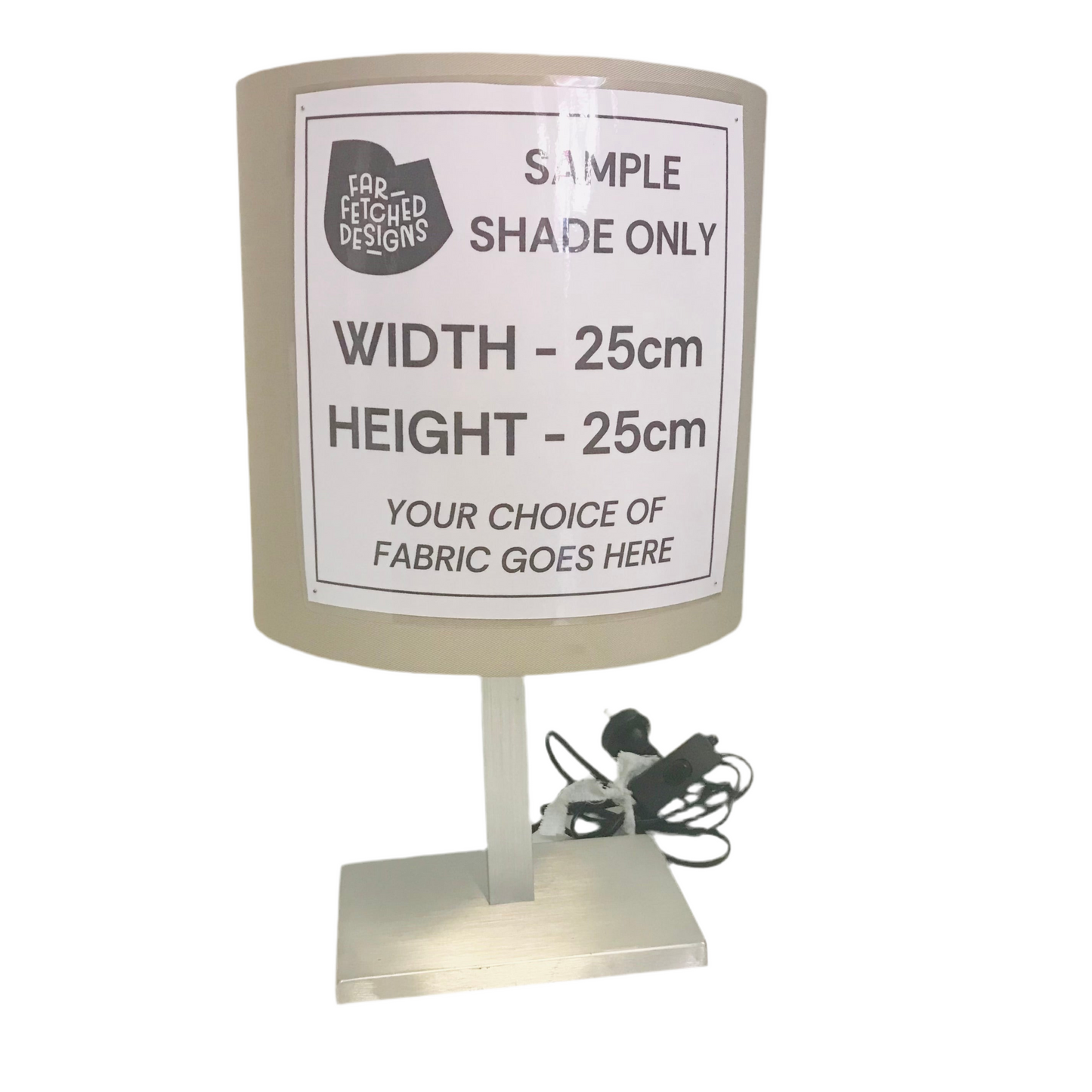 Lamp Base Only - Flat Base Chrome Short Stick Table Lamp Base