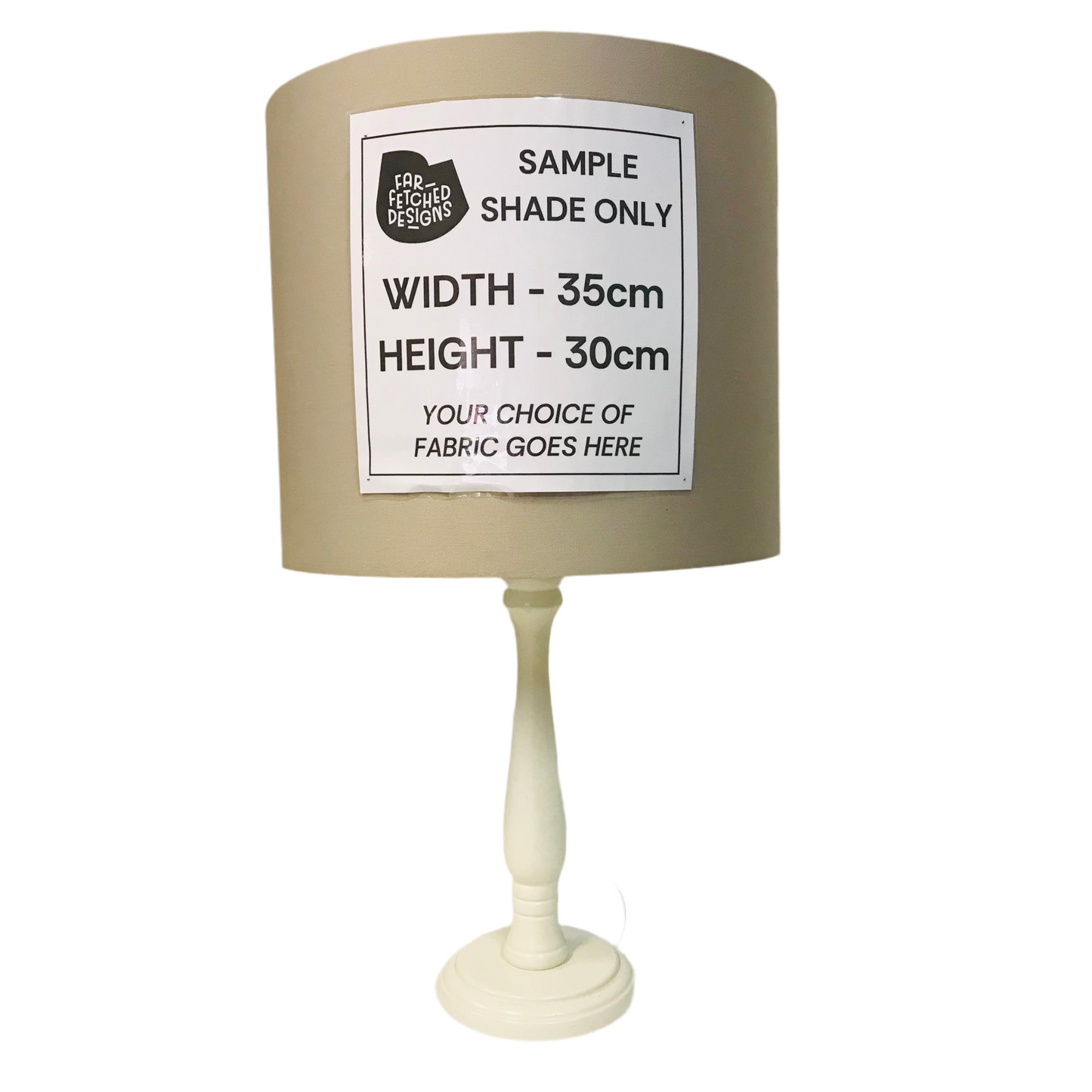 Lamp Base Only - Off-White Painted Timber Turned Table Lamp