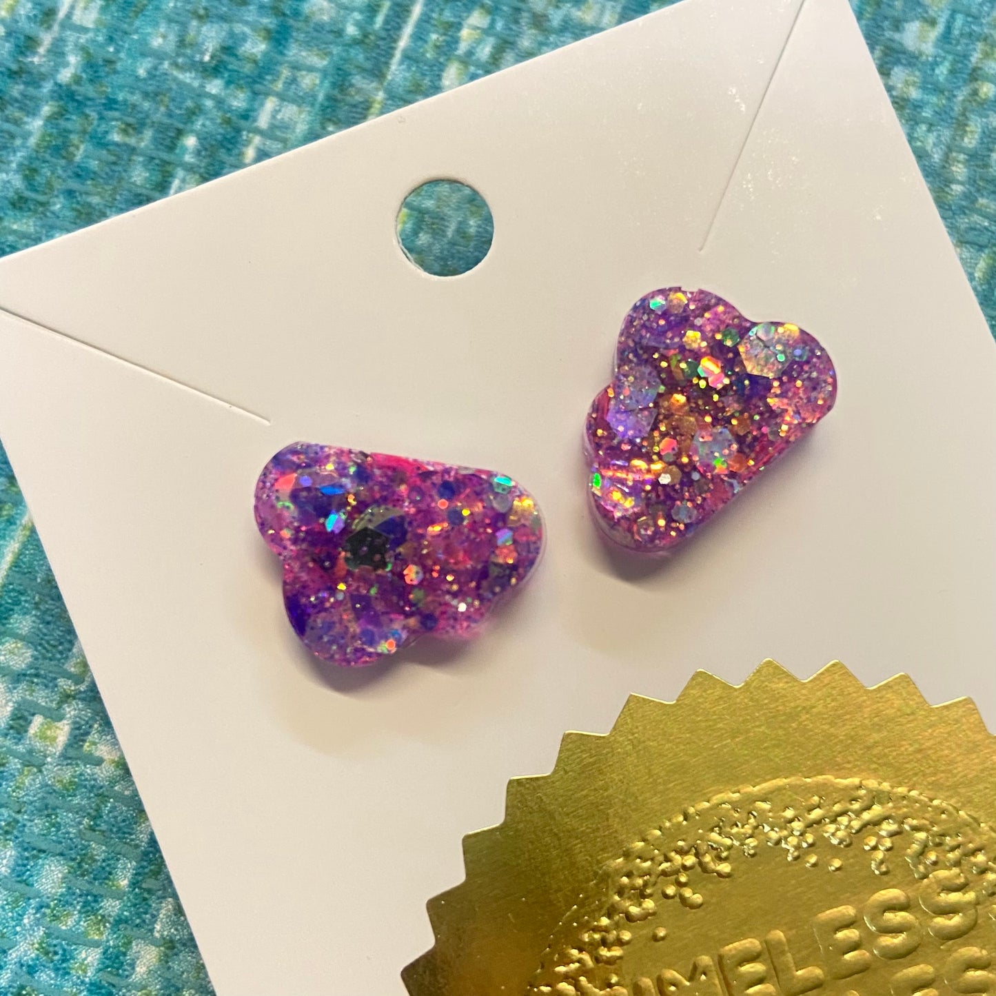 Novelty Resin Sparkle Stud Earrings