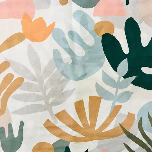 Pattern of colorful leaves on a light background