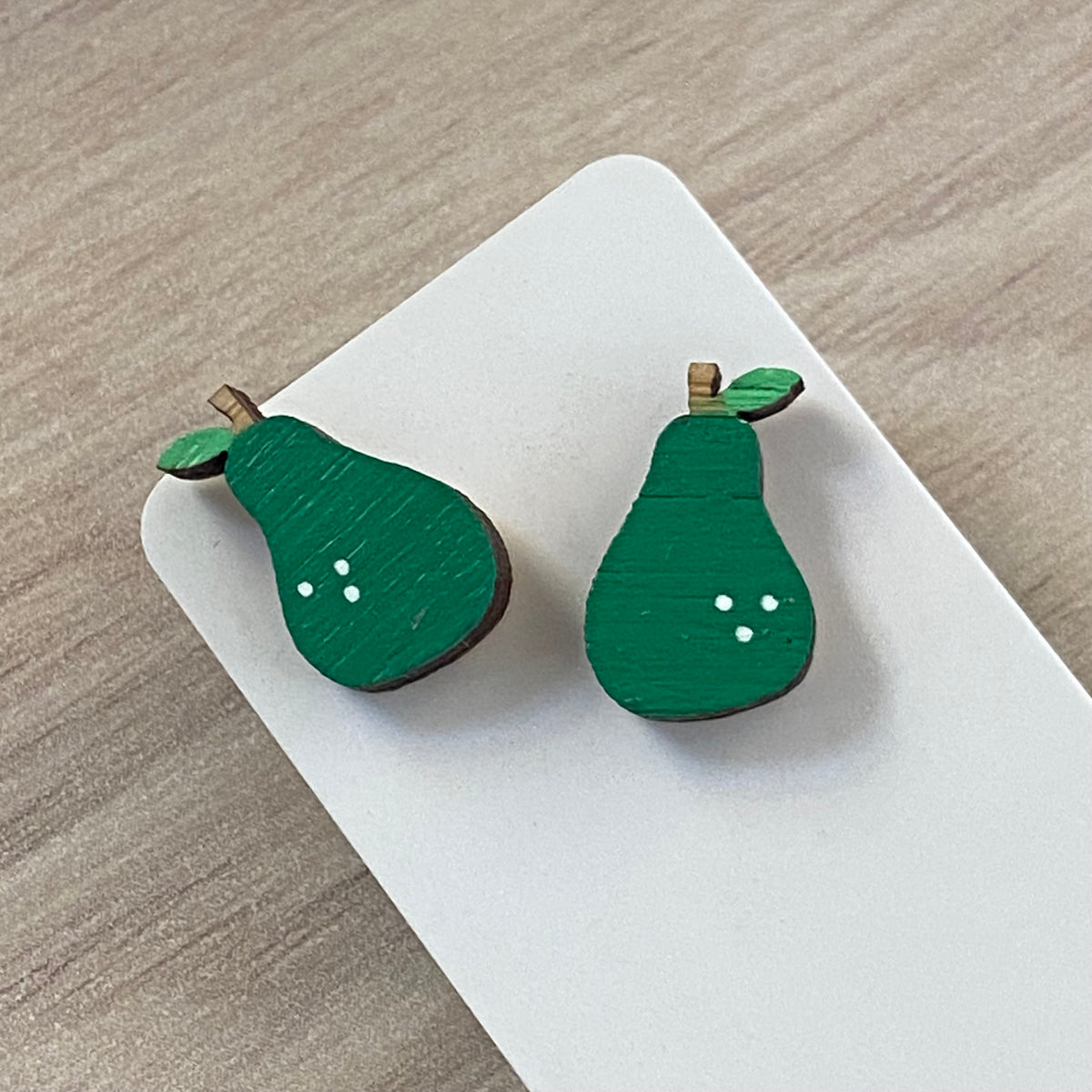 Novelty Studs Earrings - Graphic Wood