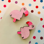 Novelty Studs Earrings - Graphic Wood