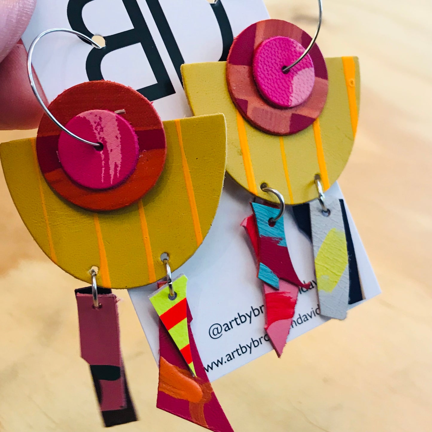 Handmade Painted Leather Earrings - The Flip