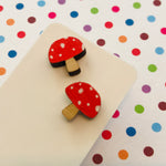 Novelty Studs Earrings - Graphic Wood