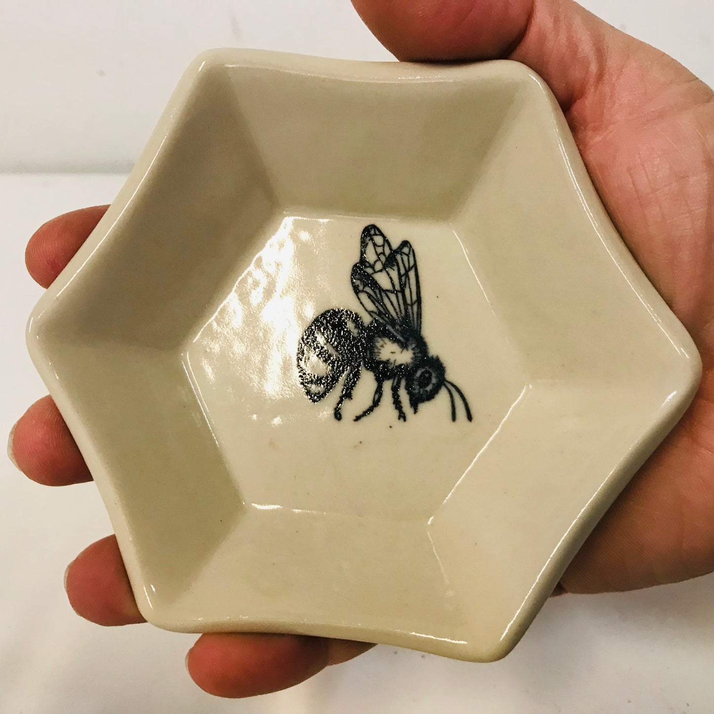 Handthrown Pottery Hexagon & Triangle Trinket Dishes