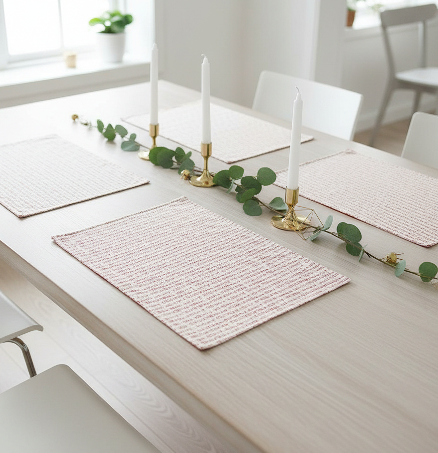 Reversible Christmas Placemats - Merry Christmas with Chevron on Reverse (set of 4)