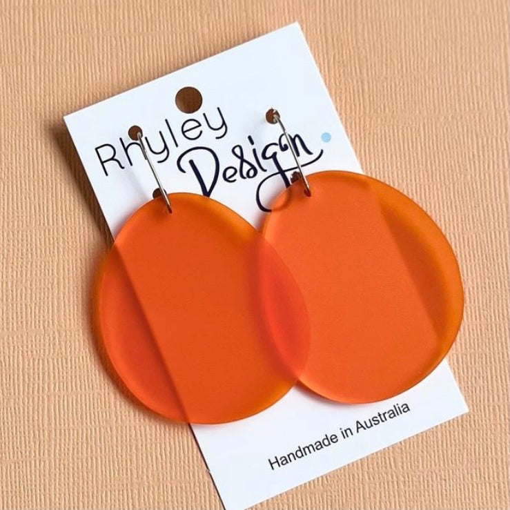 Bold Perspex Disc Earrings