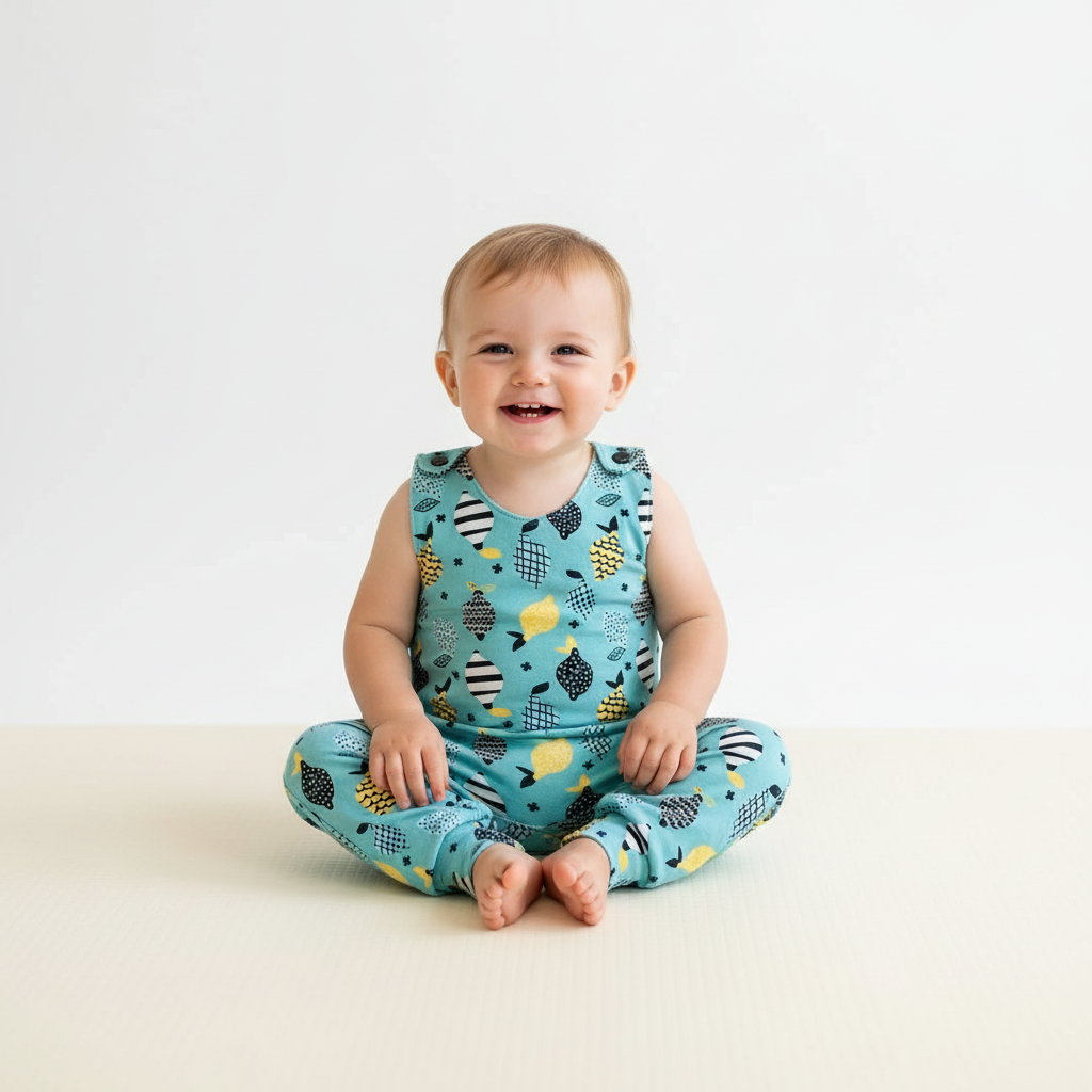 Baby Toddler Long Romper - Lemon Drop