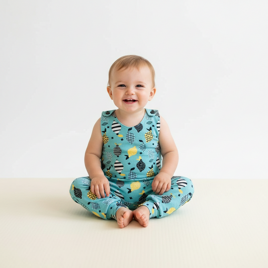 Baby Toddler Long Romper - Lemon Drop