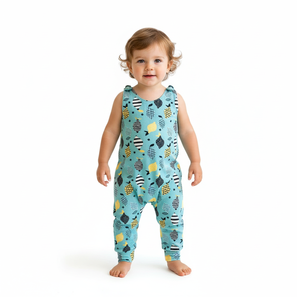Baby Toddler Long Romper - Lemon Drop