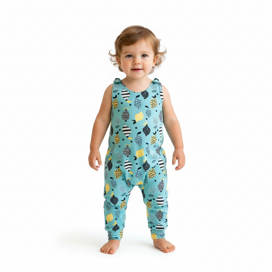 Baby Toddler Long Romper - Lemon Drop