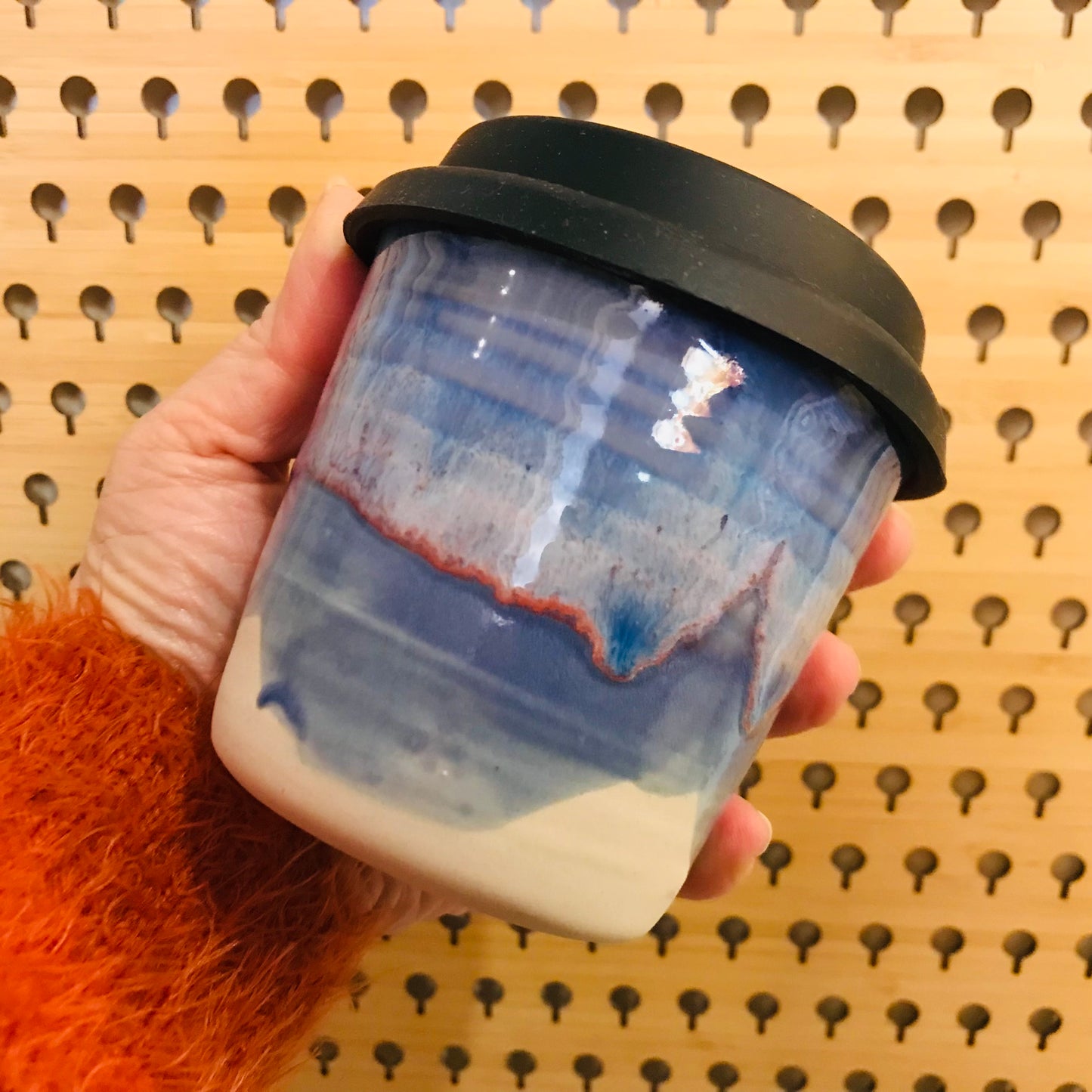 Handmade Travel Cup with Silicone Lid