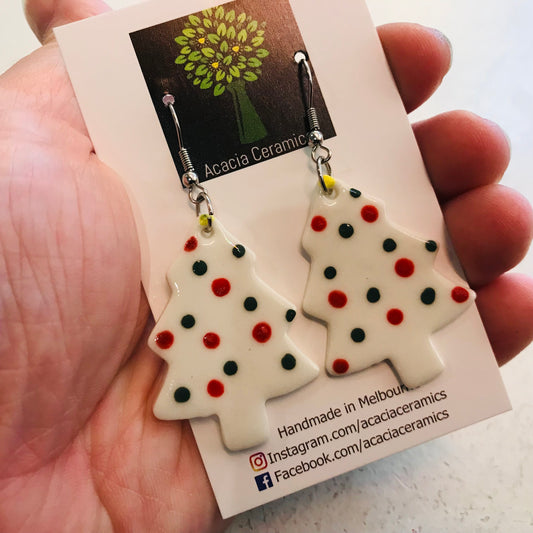 Hand Painted Christmas Hook Earrings