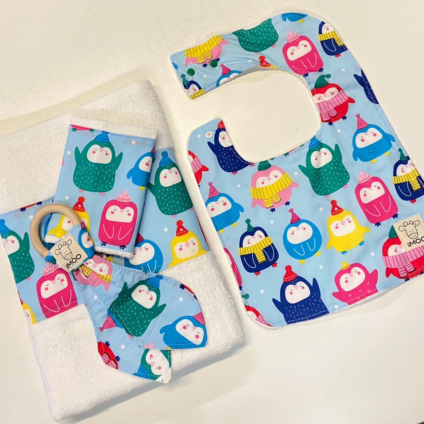 Gift Box - Towel, Face Washer, Burp Cloth & Silicone Dummy Clip