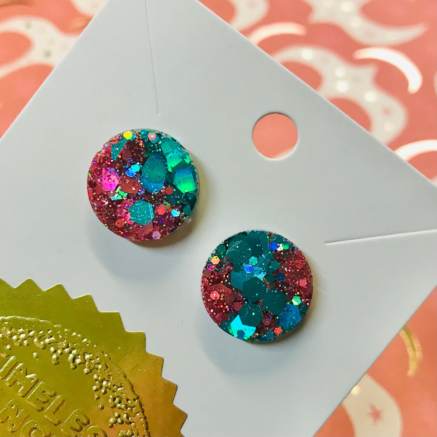 Novelty Resin Sparkle Stud Earrings