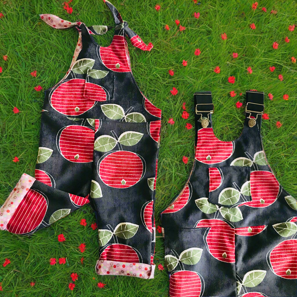 Kids Overalls Dungarees - Apples
